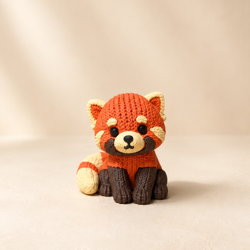 Strick-Roter Panda